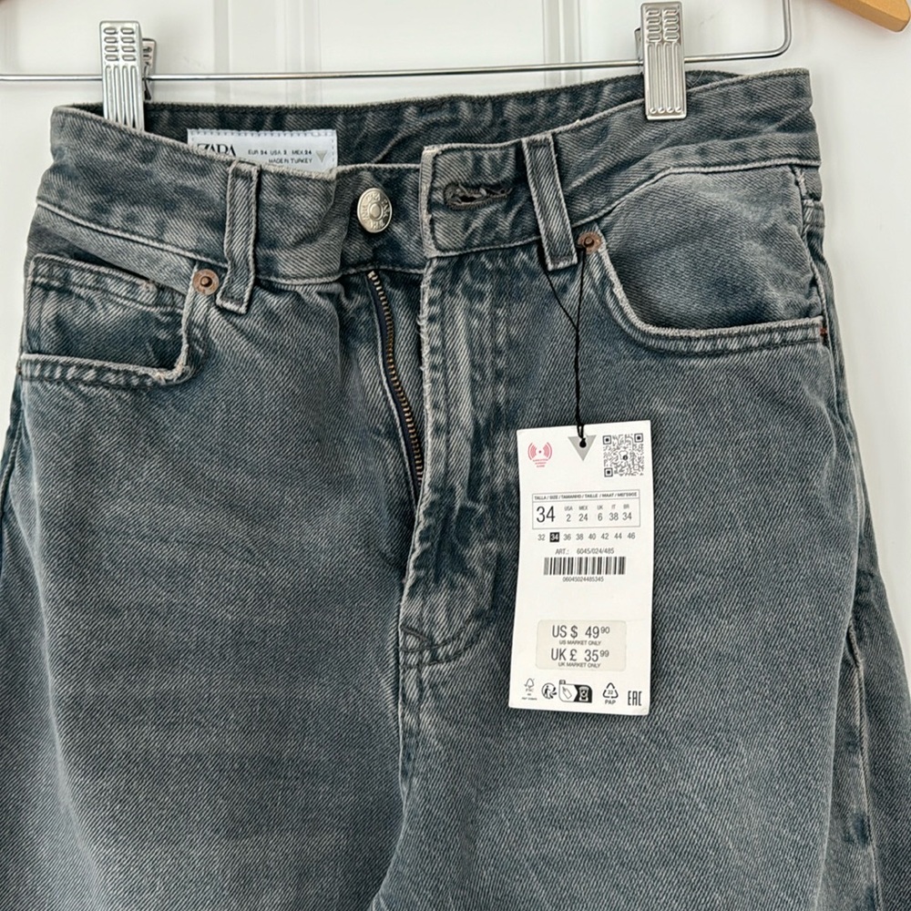 Grey/blue NEW with tags Zara wide leg jeans